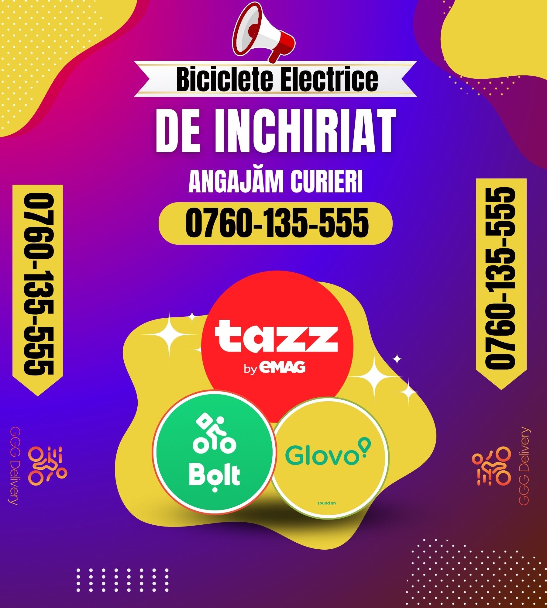 Biciclete electrice de inchiriat pentru curieri / Angajam curieri Bolt