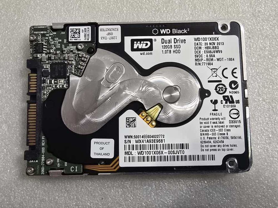Hard Disk Laptop WD Black WD1001X06XDTL, 120GB SSD + 1TB HDD, SATA 3