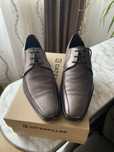 Pantofi barbati gri sidef din piele marimea 40