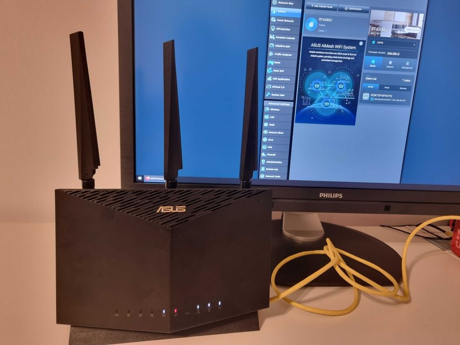 Router asus rt-ax86u wifi 6 with latest custom firmware asuswrt merlin