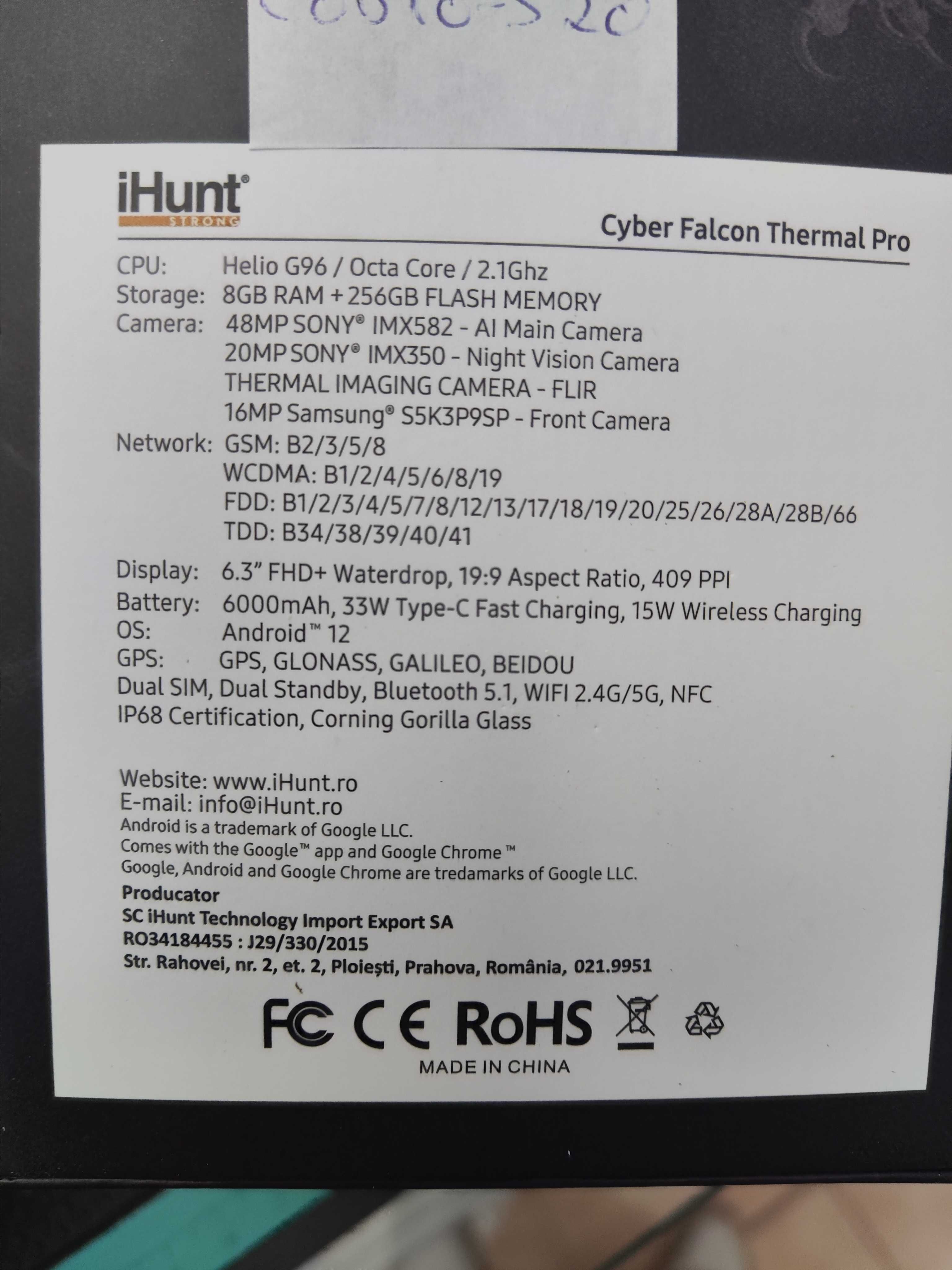 Ihunt Cyber Falcon Thermal Pro, Nou, 2 ani garantie, Transport gratuit