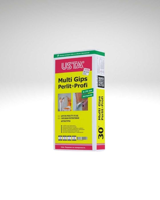 Сухие смеси, USTA Multi Gips 30кг, Гипсовая перлитовая штукатурка