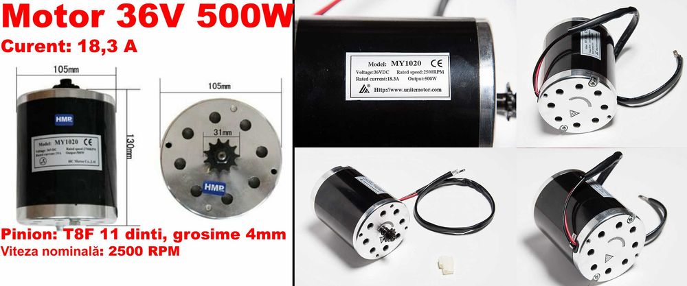 Motoare cu perii 24-36V-48v 500W-800W-1000W DC bicicleta electrica