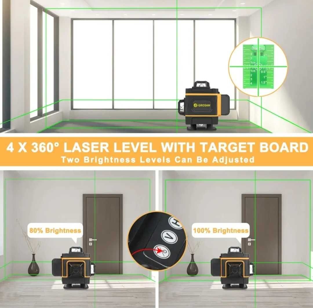 Nivela laser 16-4D+telecomanda Autonivelare +trepied+accesorii
