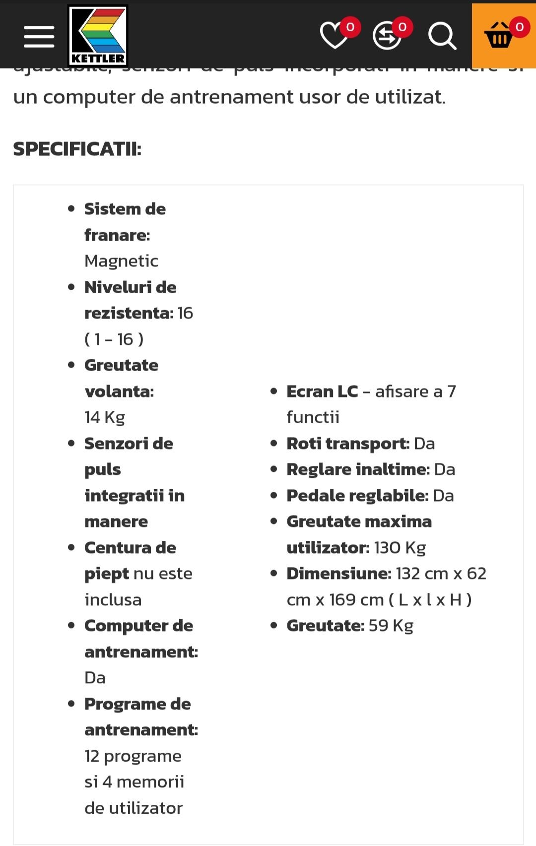 Bicicleta eliptica Kettler Cross P