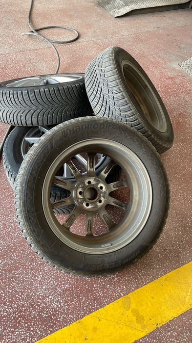 Set 4 Jante 16" Platin P95 Silver + cauciucuri iarna Hankook 195 60 16