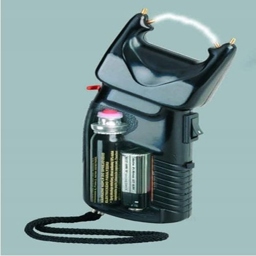 Electrosoc cu spray lacrimogen 2 in 1, IdeallStore®, 200.000 V, Negru