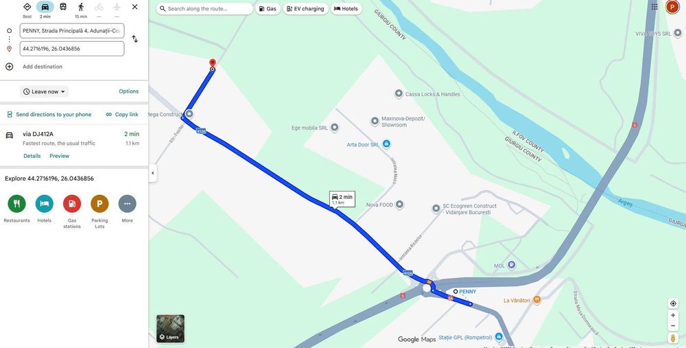 Teren 500 m2 de vânzare – Adunații Copăceni, str. Micsunelelor