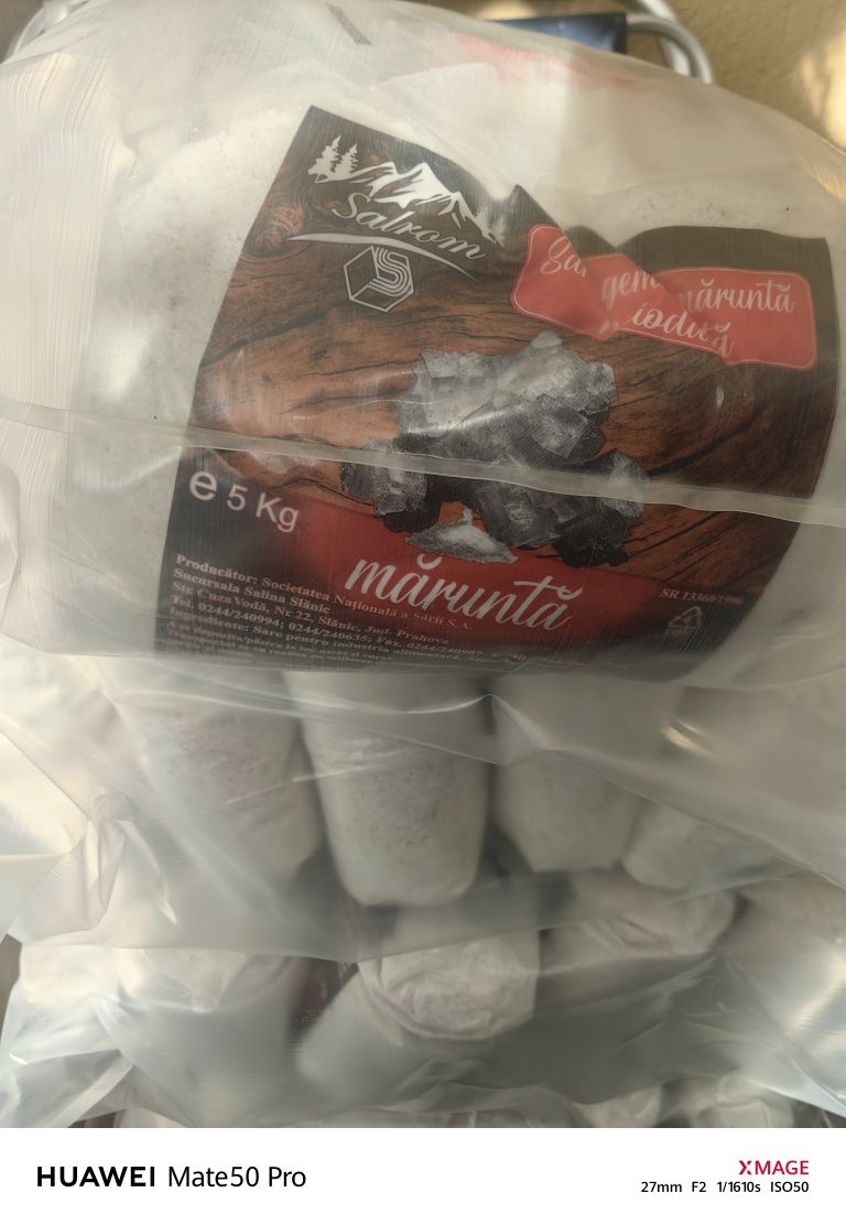 Sare bulgari, pungi 5 kg si saci 25 kg