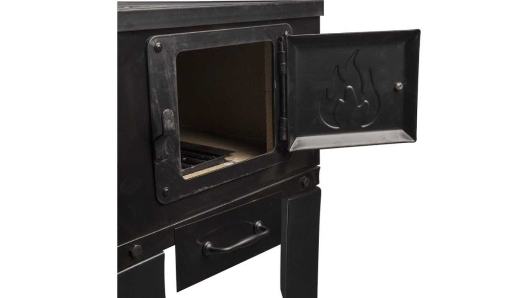 Soba Cizma L Lemne Cuptor Neagra 7kW Evac DREAPTA LIVRAT GRATUIT BN