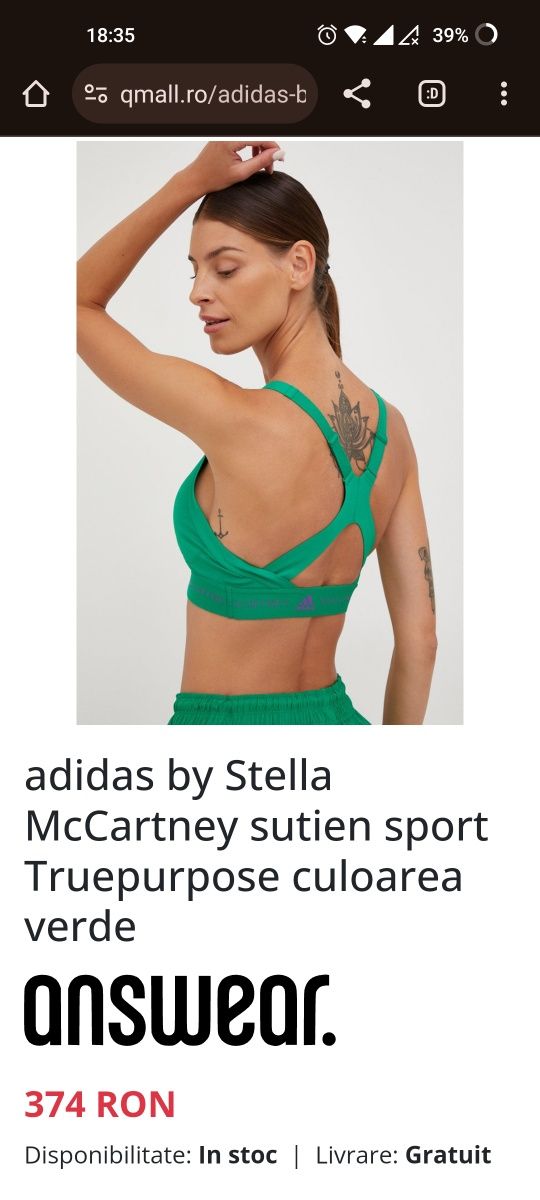 Bustiera sport Adidas Stella McCartney