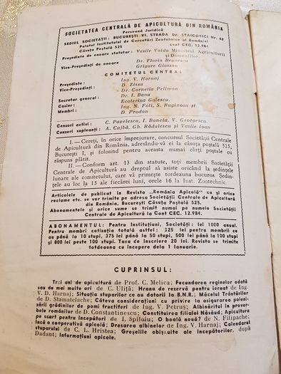 Colecție - reviste vechi apicultură ,,România Apicolă 1947-1948