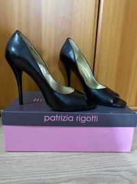 Patrizia Rigotti Pantofi Peeptoe cu Toc Inalt din Piele, 39 EU