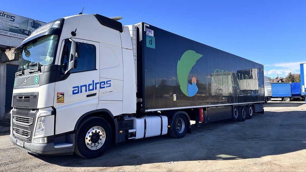 Ansamblu volvo fh 500 cu semiremorca  schmitz frigo carier