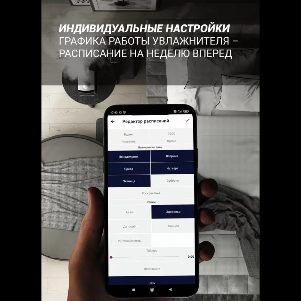 Увлажнитель Воздуха Polaris PUH 2300 Wi-Fi IQ Home 2 Года Гарантия