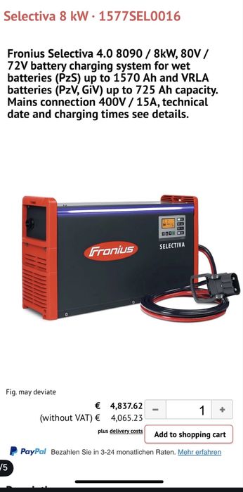 Incarcator baterii lize/ stivuitoare electrice Fronius selectiva 8090