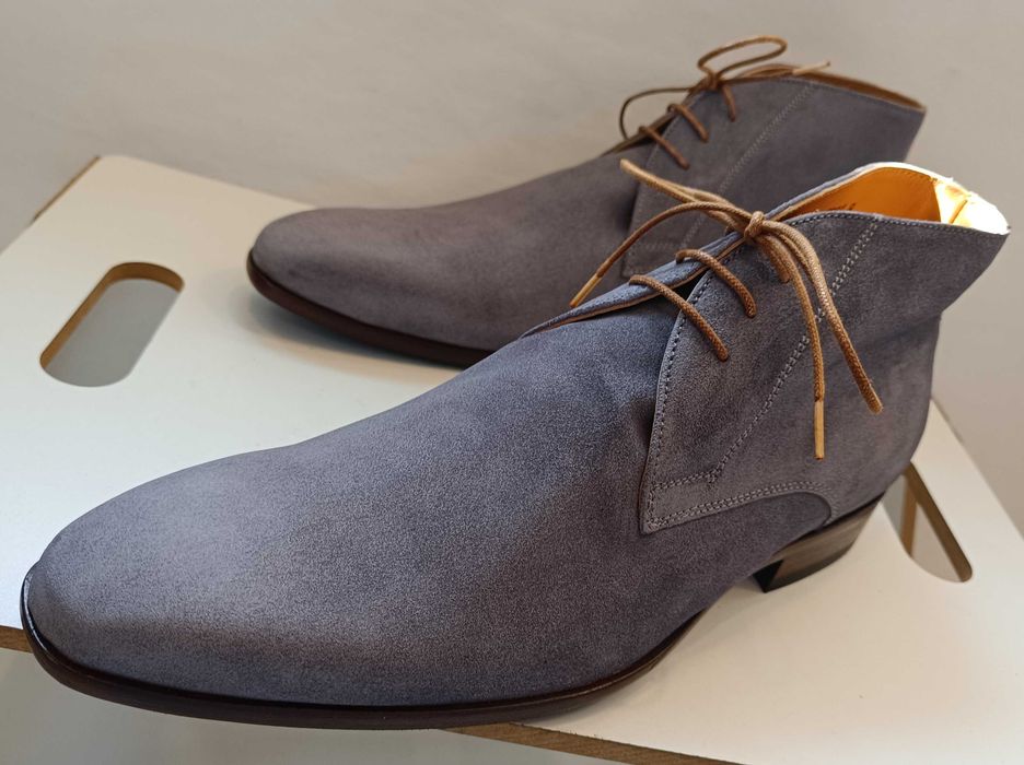 Ghete chukka 42 42.5 43 de lux GREVE NOI lucrate manual piele naturala