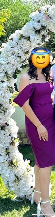 Миди рокля в цвят фушия