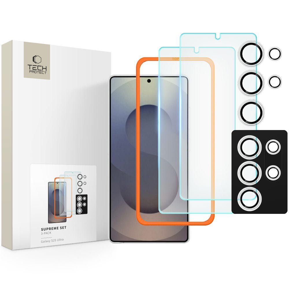 Стъклени протектори Tech-Protect за дисплея и камеритеGalaxy S25 Ultra