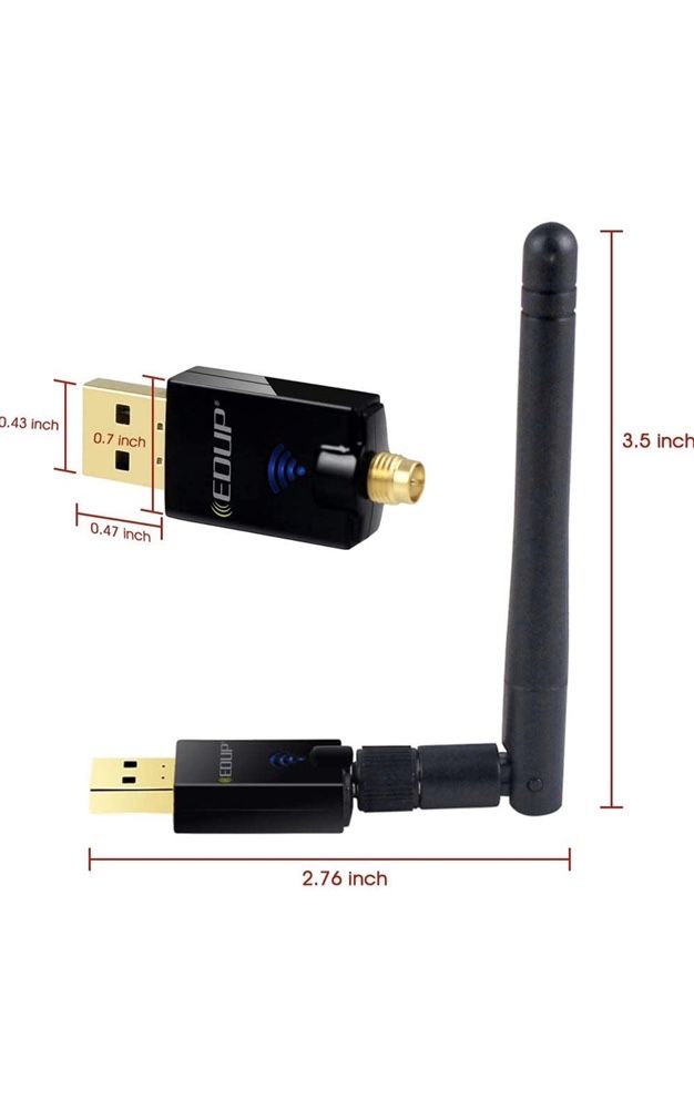 Wireless network adapter work for dual band 2.4Ghz 150Mbps & 5.8Ghz 43