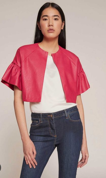 Jachetă crop top de piele ecologică Motivi