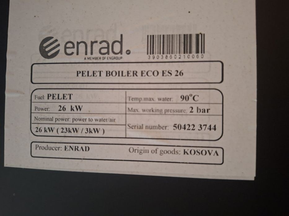 Soba/centrala/semineu 26kw peleti  Enrad ES26
