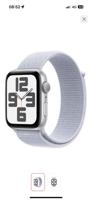 Смарт-часы Apple Watch SE GPS Gen.2 2024года 44 мм серебристый-голубой