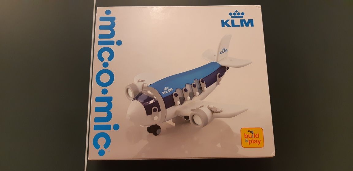 Set,constructie,pins-uri,clips-uri,avion,KLM,Mic o Mic,Lego,ca nou