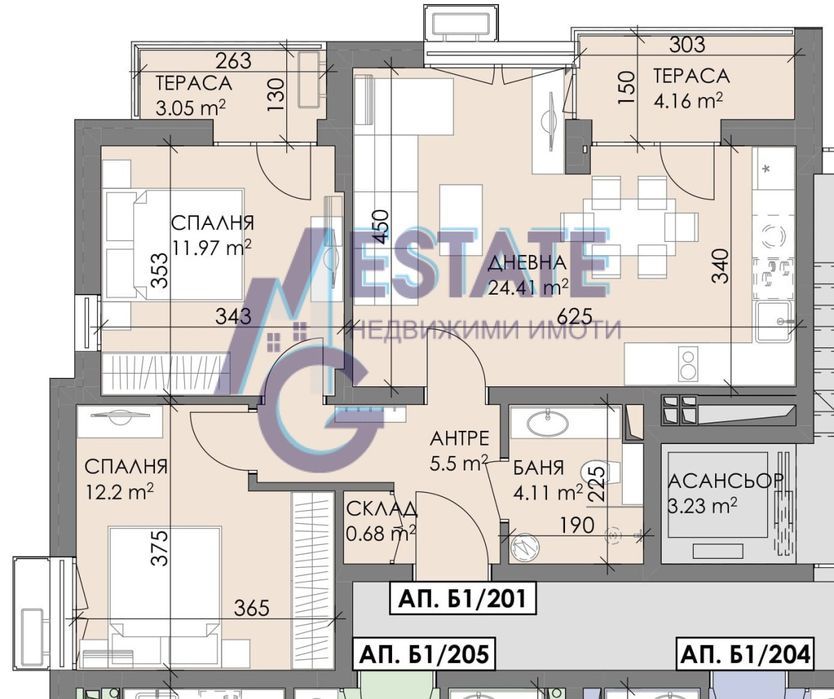 Продава тристаен апартамент в ж.к Меден Рудник - зона В