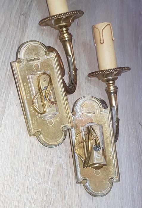 Чифт старинни бронзови аплици в стил Наполеон трети