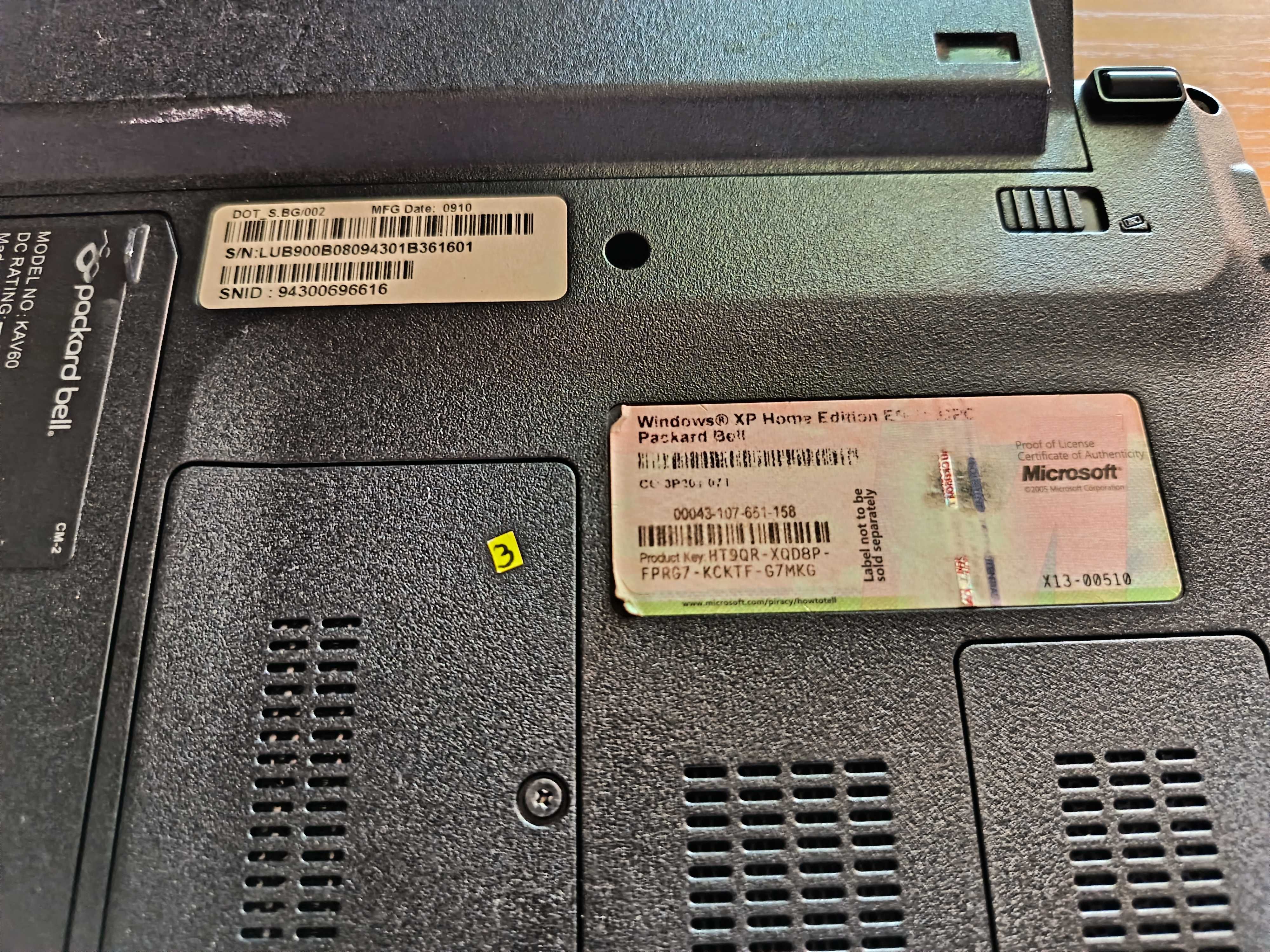 Лаптоп Packard bell KAV60