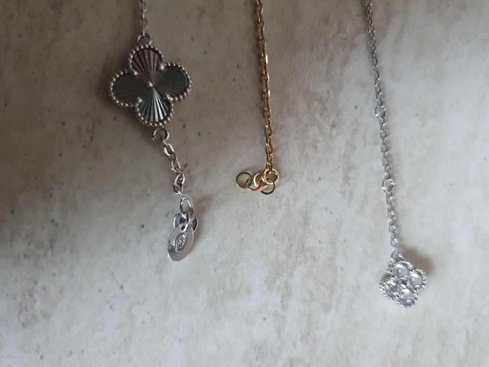 НАМАЛЕНИ!14к.златна гривна- 3.2гр. и сребърни гривни  тип Van cleef