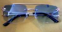 Ochelari de soare Cartier lentile albastre, rame metalice