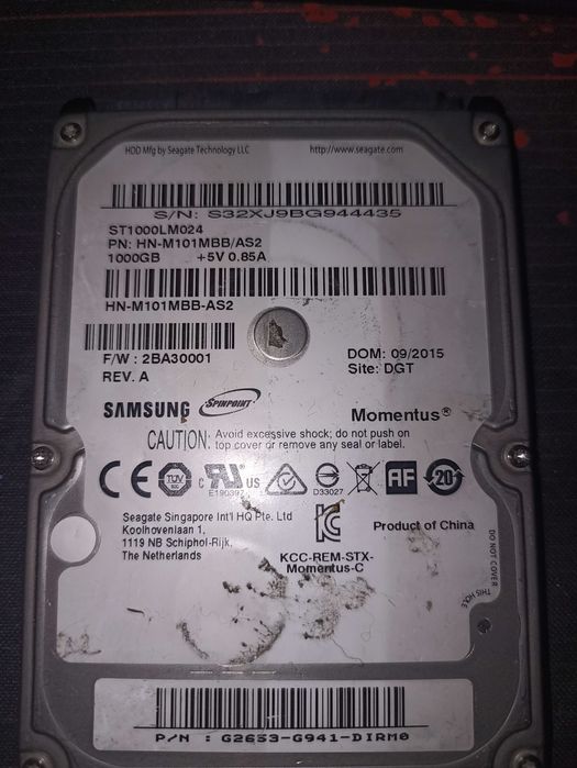 Продам hdd 1 tb для ноутбука samsung