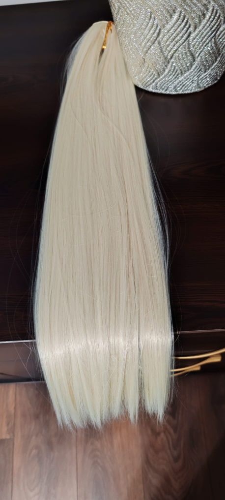Vand par clip in human blend synthetic  7 piese -56 cm