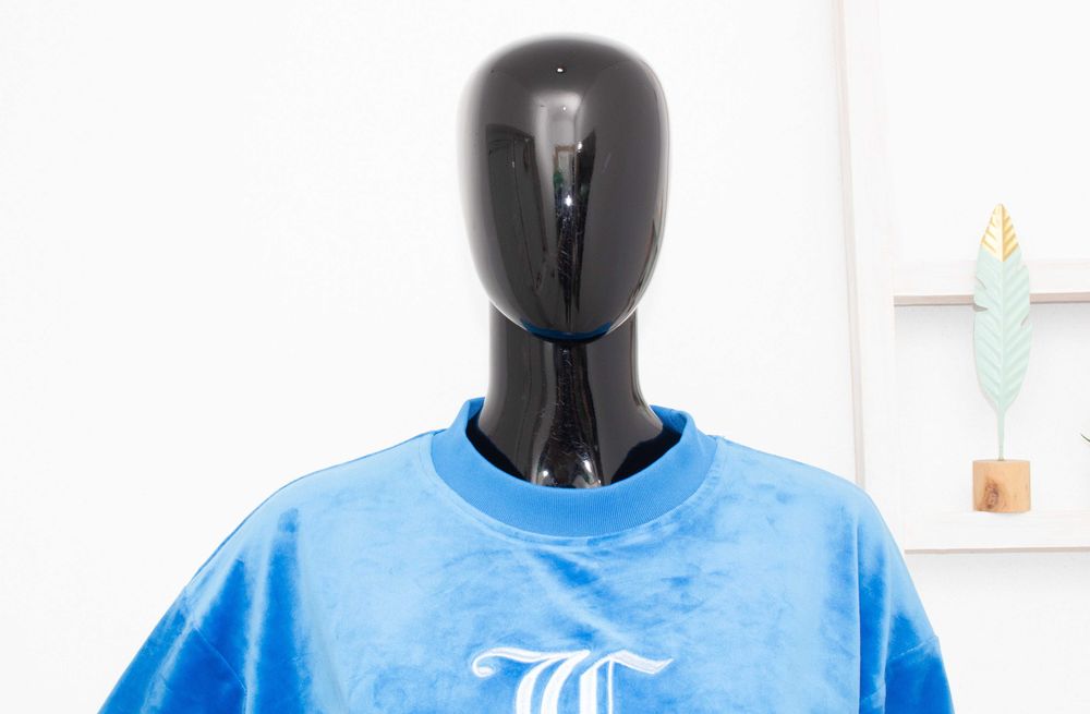 Juicy Couture Sport оригинален дамски суичър син плюшен пуловер лого S