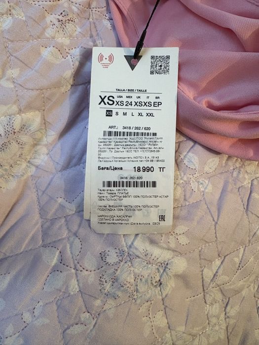 Платье розовое zara xs