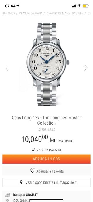 Ceas barbatesc Longines master collection automatic