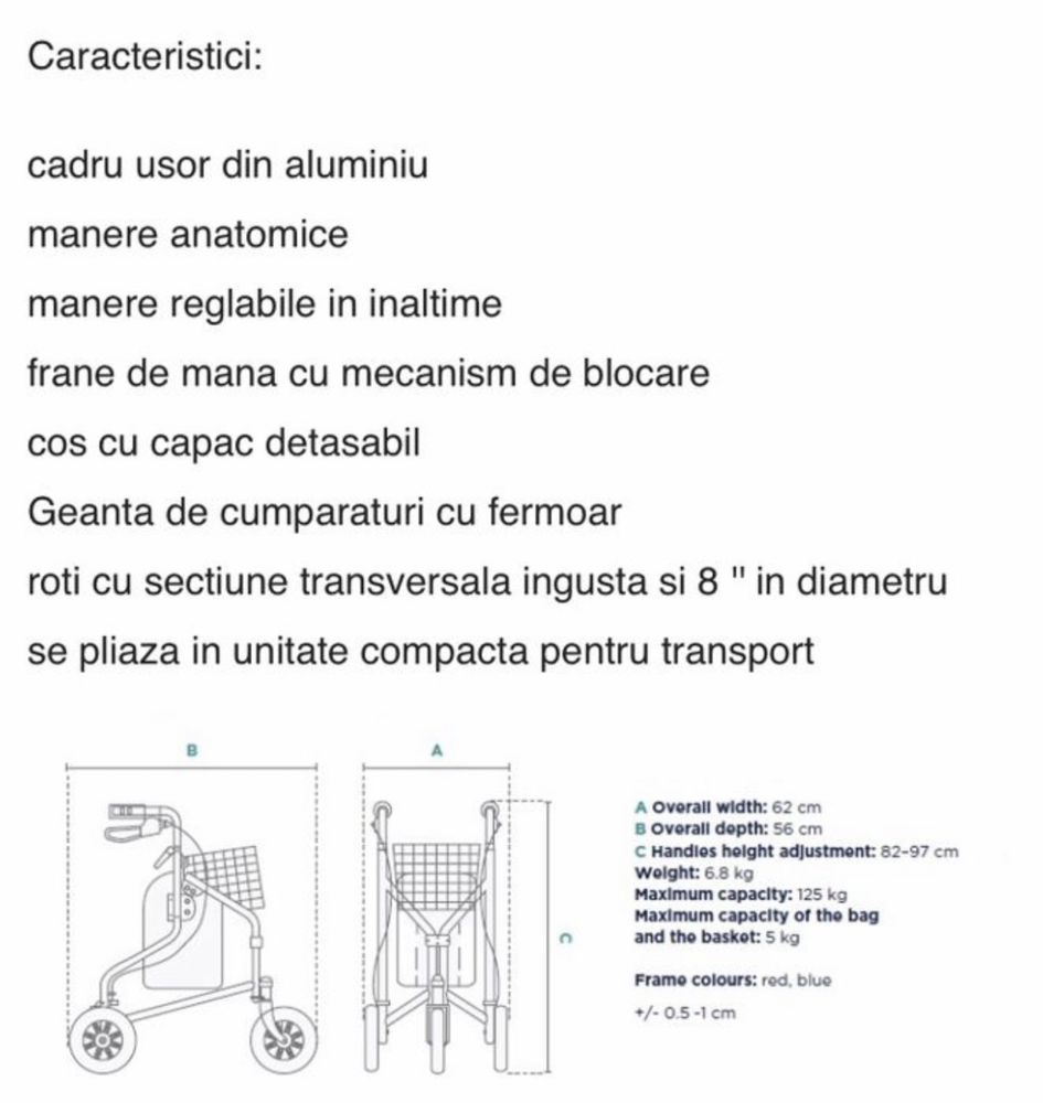 Cadru mobil cu 3 roti din aluminiu NOU