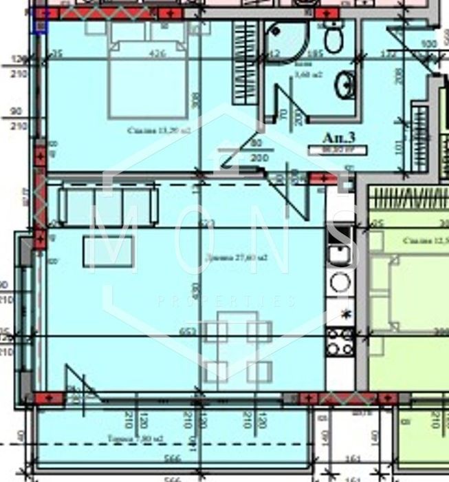 2-стаен в Велико Търново-Картала площ 71 цена 105900