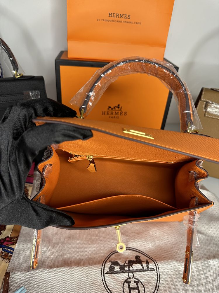 Geanta de lux HERMES Kelly 25 cm piele naturala 100% cadou(27
