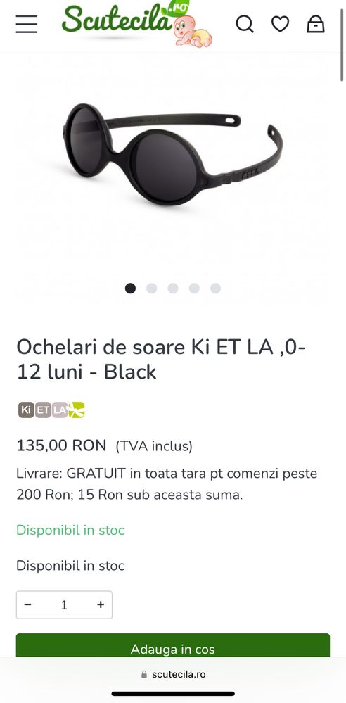 Ochelari de soare bebe Ki Et La 0-12 luni