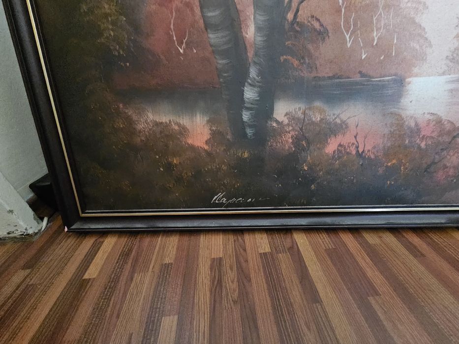 Tablou vintage în ulei pe panza 130/80