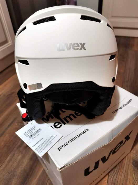 Casca schi UVEX Instinct Visor White Mat , marime 53 - 56 (cm)