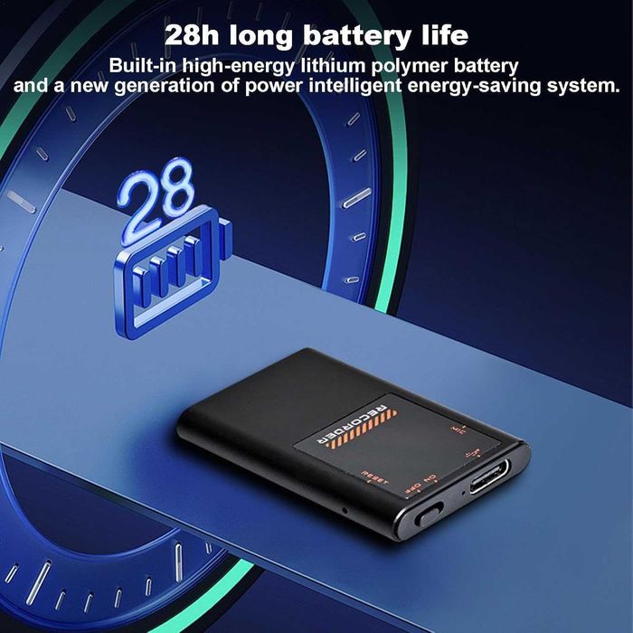 Дигитален диктофон M11 с метален корпус, FM радио и гласово активиране