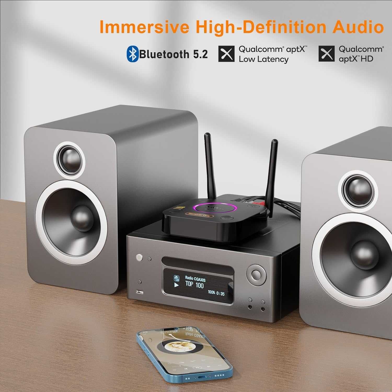 Receptor 1Mii B06Ultra Bluetooth 5.2 LDAC HiFi DAC audiofil,3D aptX HD