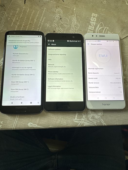 mot g6 , htc u play, honnor 8