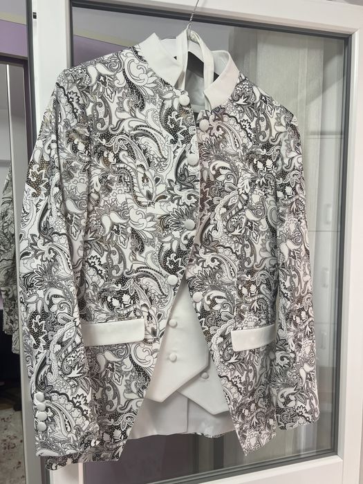 Sacou mire/ginere cu vesta și lavaliera