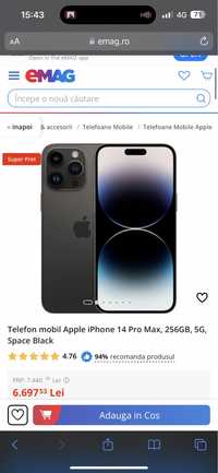 Iphone 14 pro Max garantie un an ca nou impecabil full box