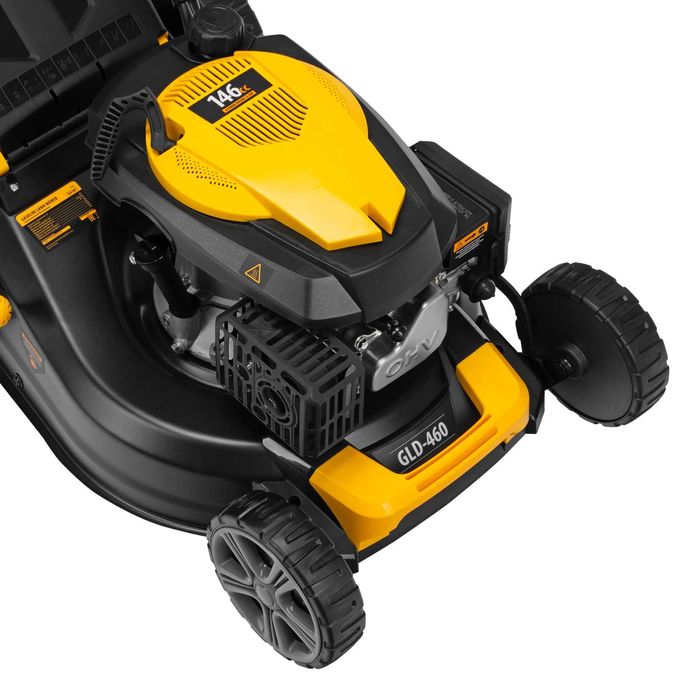 Газонокосилка бензиновая GLD-460, травосборник 50 л Denzel